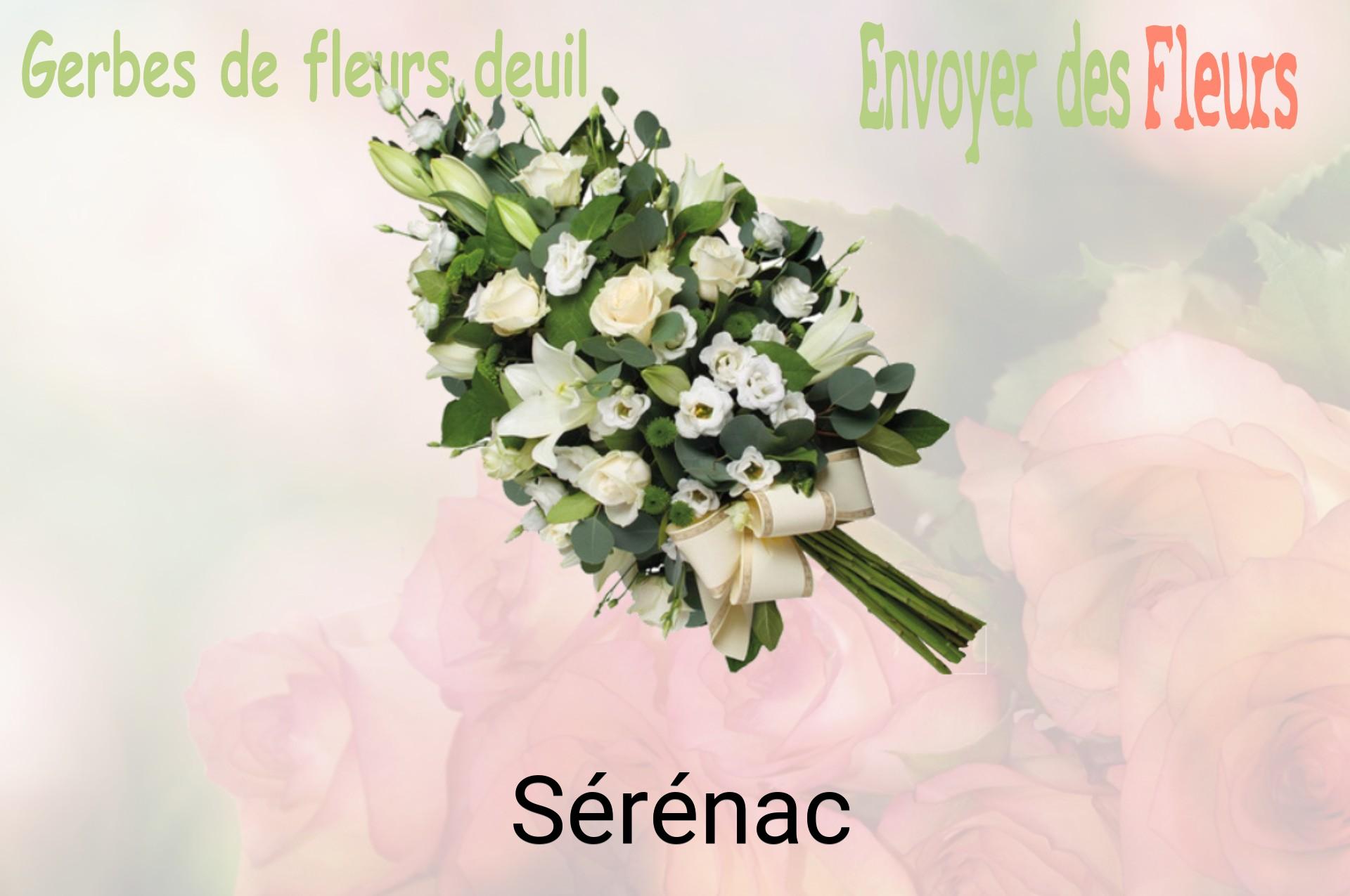 Gerbe de fleurs de deuil livrée à Sérénac